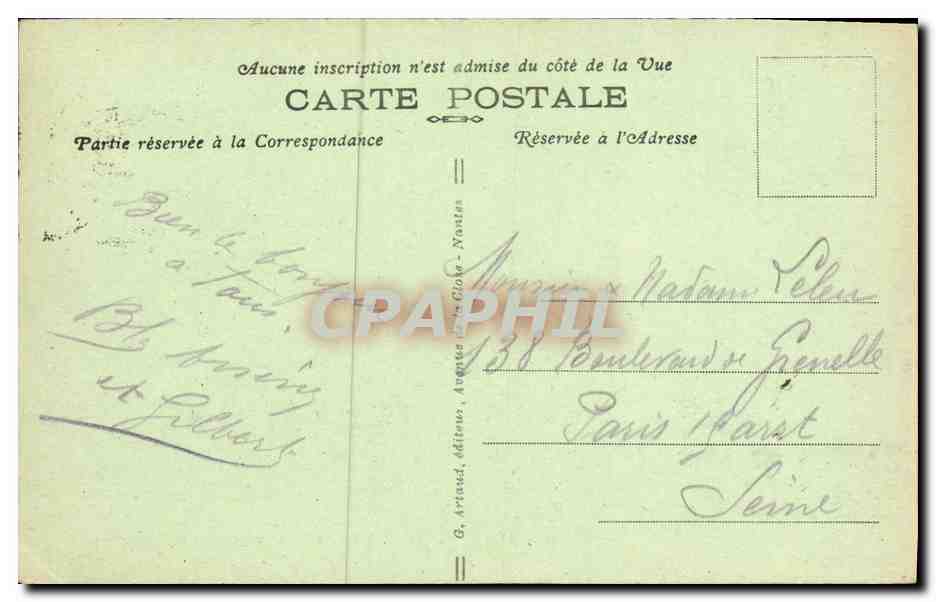 Deauville, "La Plage Fleurie" — La Baignade — G. Artaud, éditeur, n° 47 — Verso