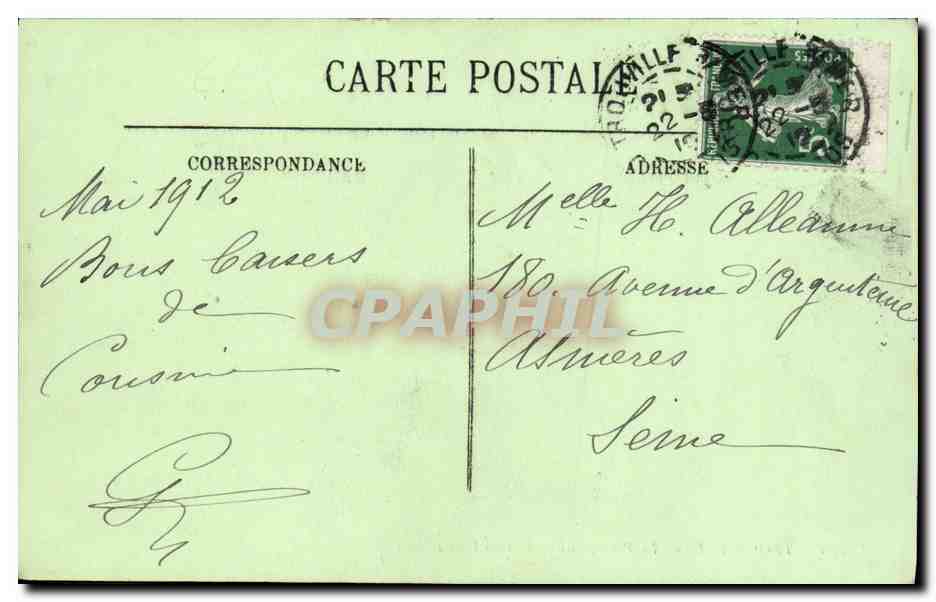 CPA Deauville La Plage les Villas et les Hotels — Verso