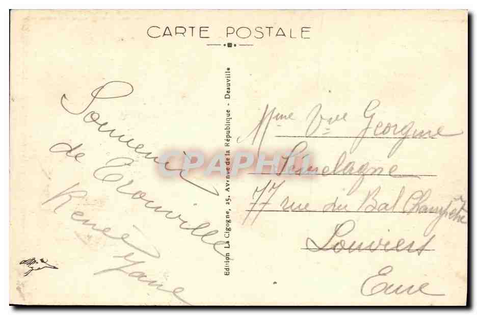 CPA Deauville La Plage Fleurie La Plage — Rückseite
