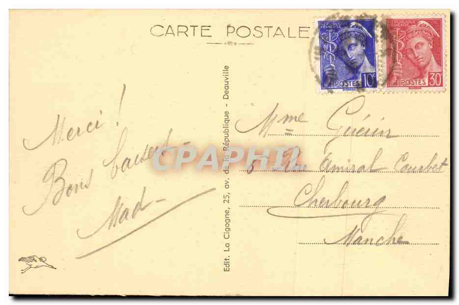Deauville, la Plage Fleurie — Vue de Plage — The Flowered Beach — View on Beach — CPAPHIL 100 — Verso