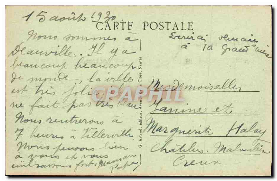 Deauville, "La Plage Fleurie" — La Piage, n° 131 — Verso