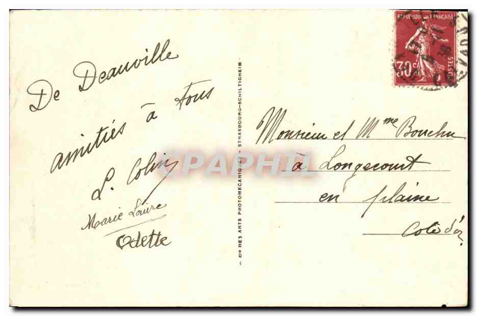 Deauville-Plage Fleurie — Badestunde — Verlag L.694 — Rückseite