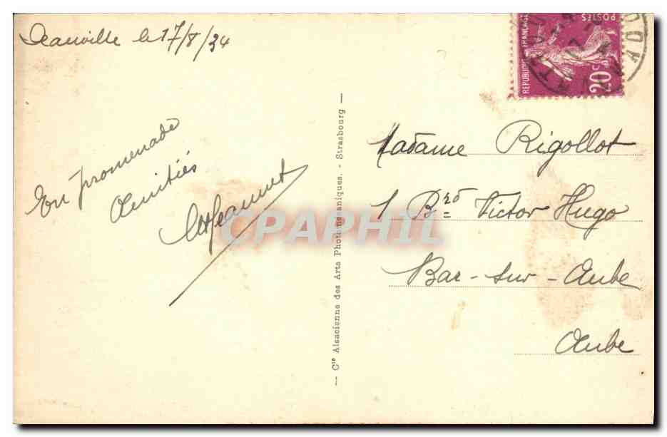 Deauville — La Plage vers la Jetée, promenade de Trouville — C° Alsacienne des Arts Photographiques — Rückseite