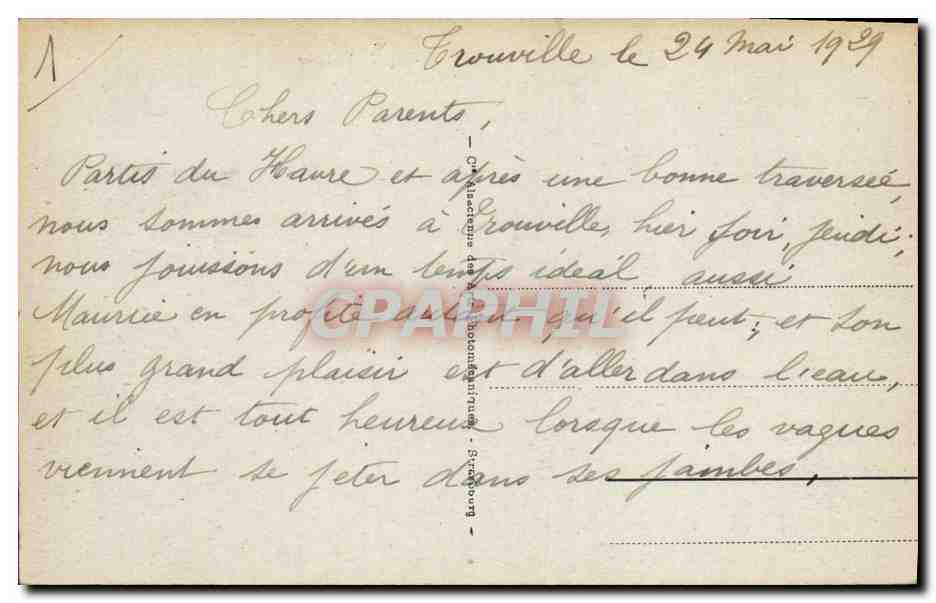 Deauville - Plage Fleurie - Après le Bain — Éditeur CPA 364 — Verso