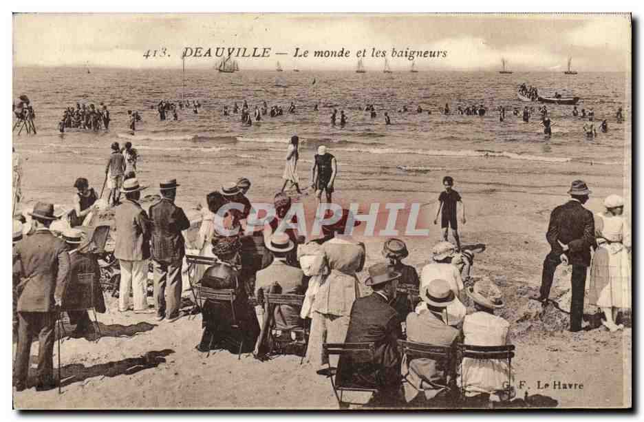 Deauville — Le monde et les baigneurs — G. F. Le Havre, n°413
