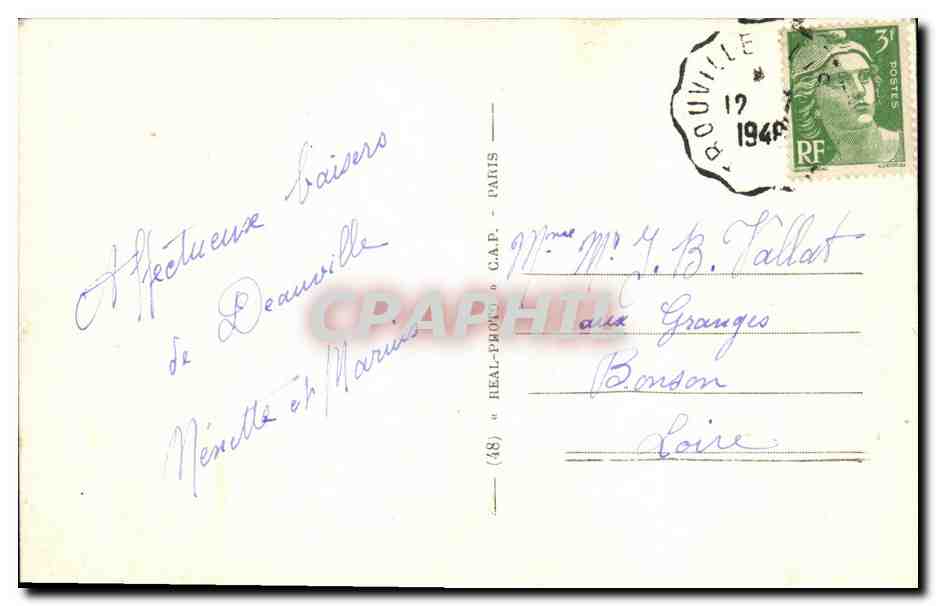 Deauville — La Plage Fleurie — Éditeur AAS, n° 159 — Verso