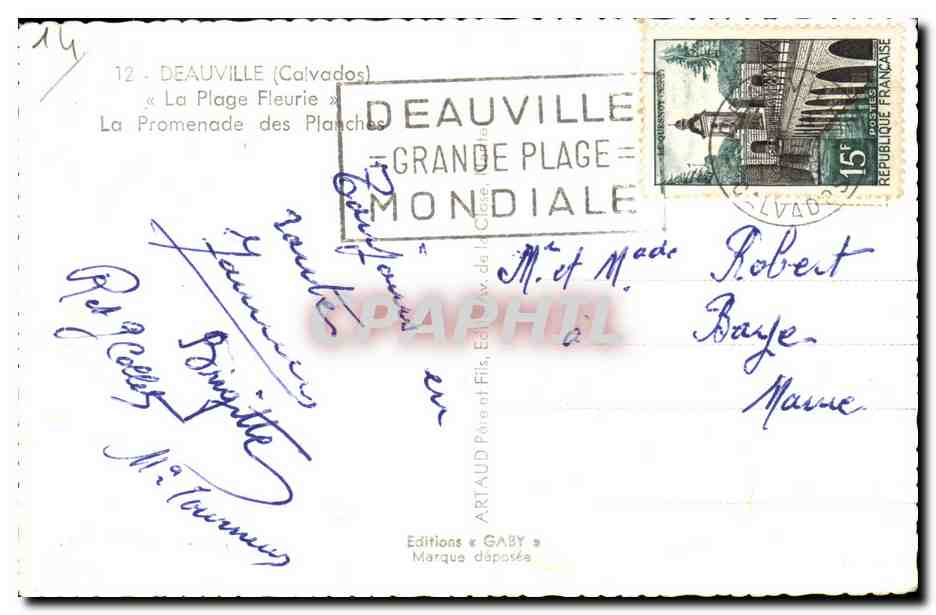 Deauville — La Promenade des Planches — Éditions Gaby — Verso