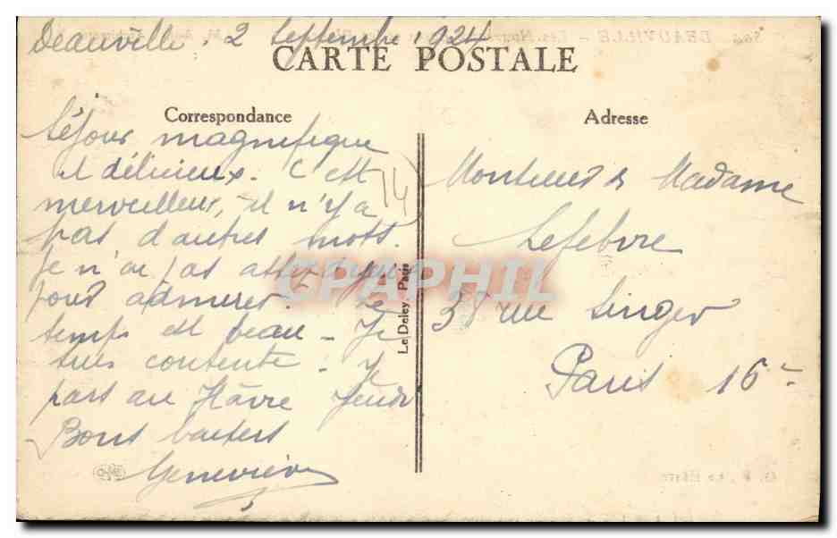Deauville — Les Nouveaux Bains et les Planches — G. F. Le Havre, n°504 — Rückseite