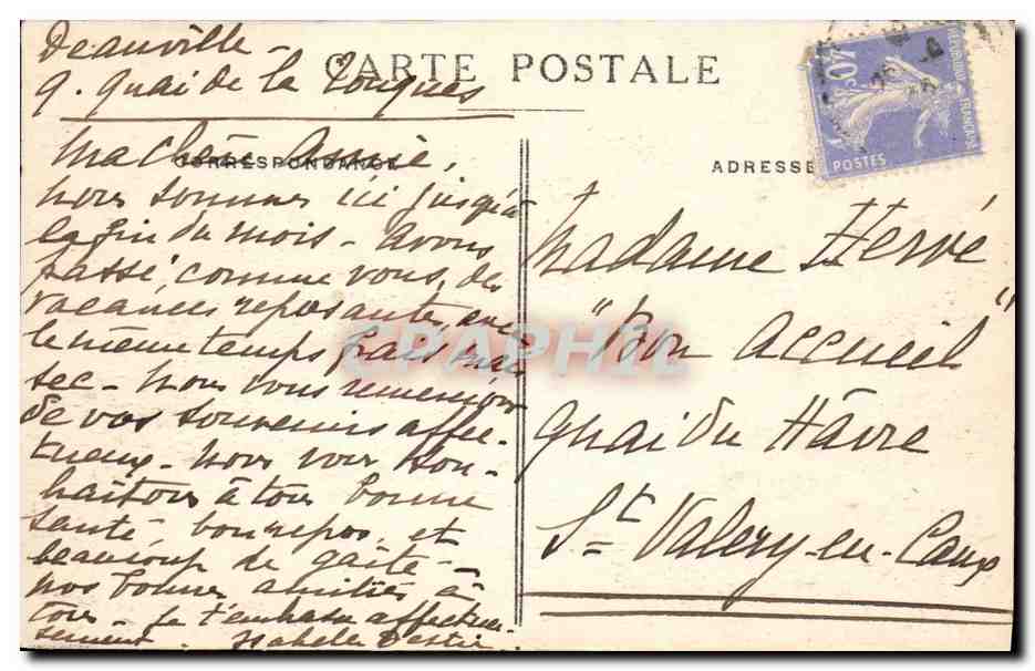 Deauville. La Plage Fleurie. Les Planches et les Bains — G. F., Le Havre, n°491 — Rückseite