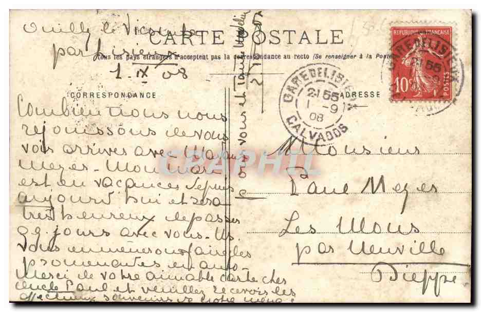 CPA Lisieux et ses Environs Chateau de Bouttemont  — Verso