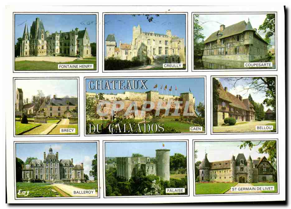 CPM Chateaux du Calvados Creully Fontaine Henry Coupesarte Brecy Caen Bellou Balleroy Falaise St Germain de Livet