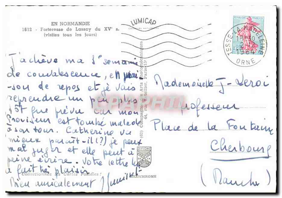 CPM En Normandie Forteresse de Lassay du XV e s  — Rückseite