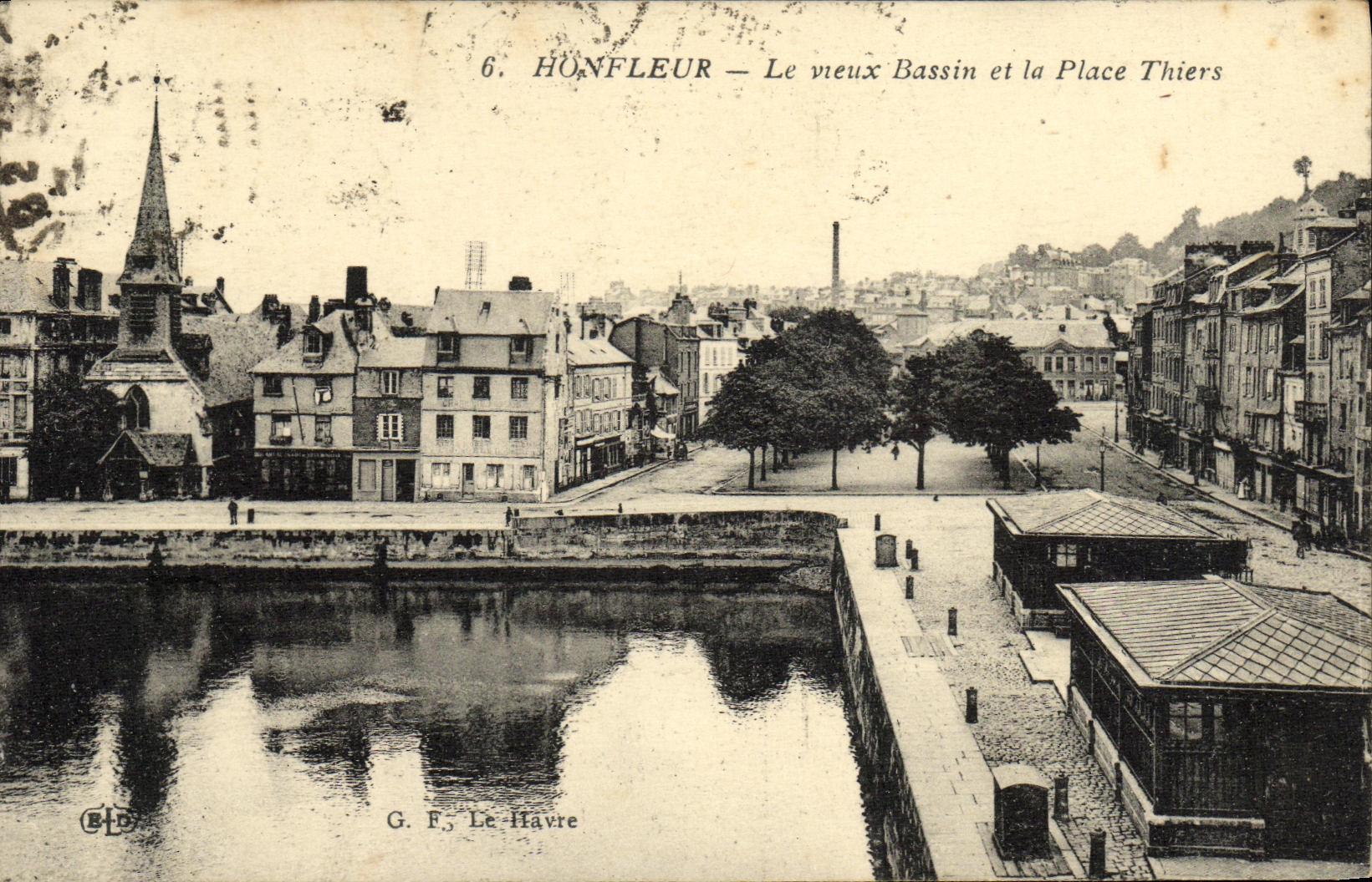 HONFLEUR — Le vieux Bassin et la Place Thiers — G. F., Le Havre