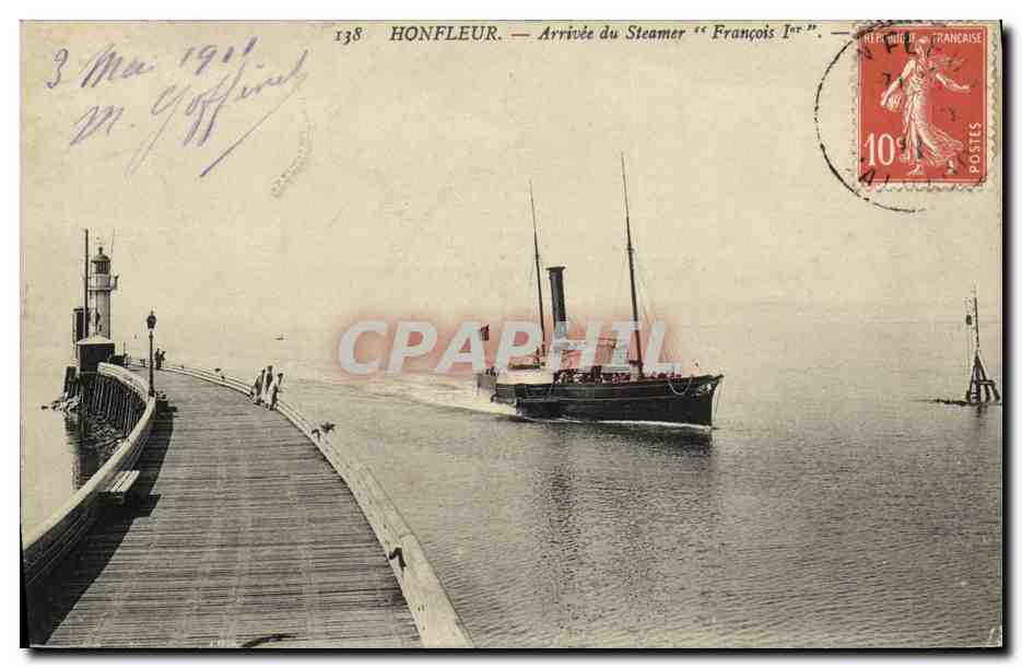 CPA Honfleur Arrivee du Steamer Francois I er