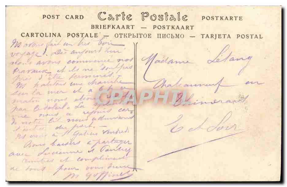 CPA Honfleur Arrivee du Steamer Francois I er — Rückseite