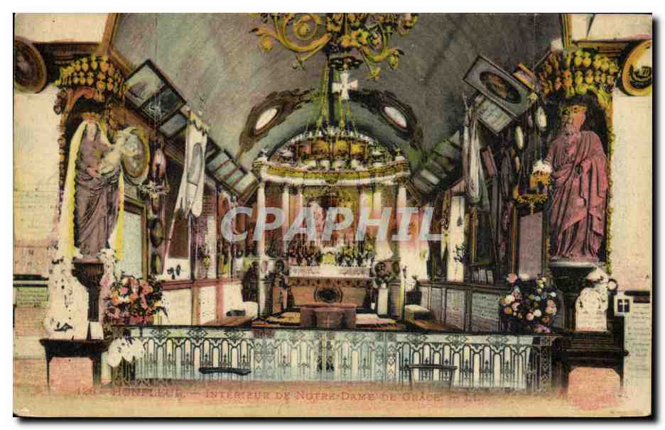 CPA Honfleur eglise Interieur de Notre Dame De la Grace