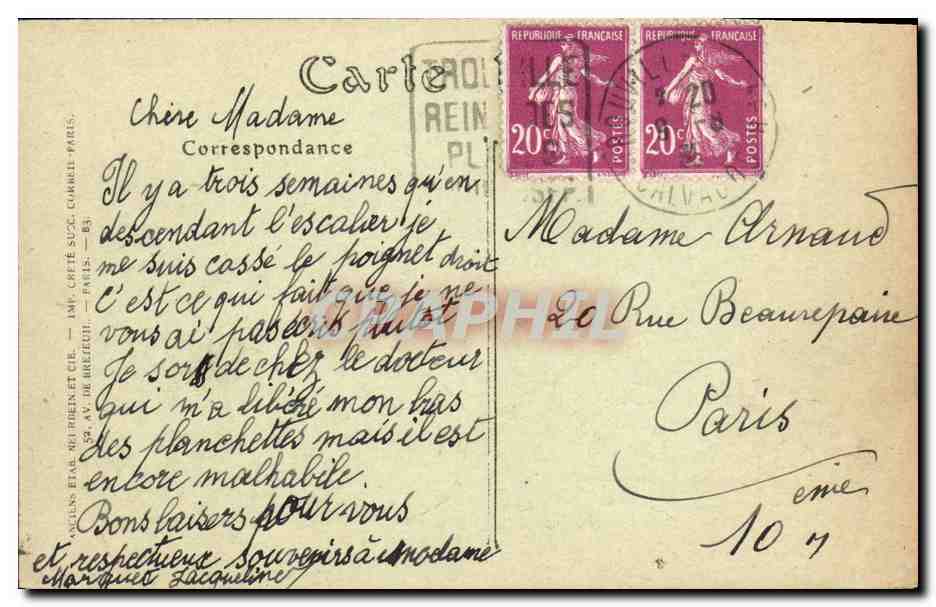 CPA Route de Honfleur Trouville Le Grand Bec — Rückseite