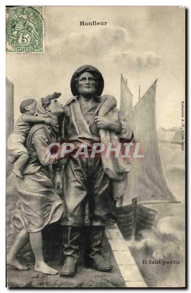 Honfleur — Statue du marin et de sa famille — Éditeur : Collection A.-H. Lille Numa
