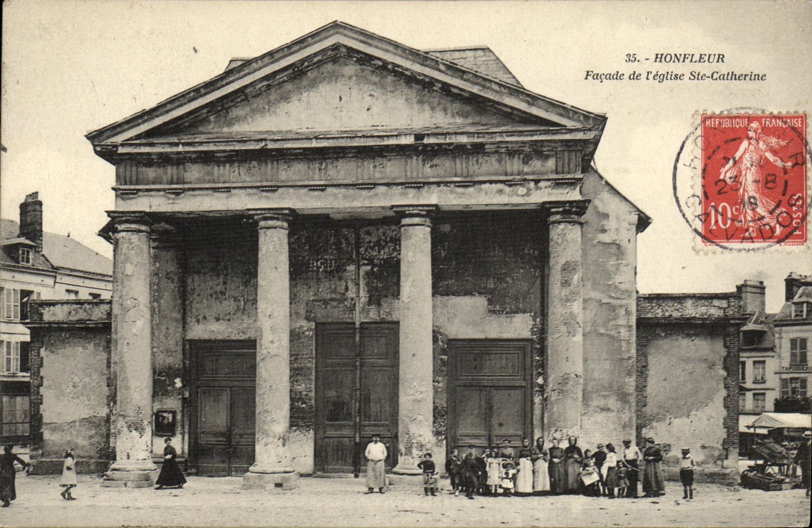 Honfleur — Façade de l'église Ste-Catherine — République Française