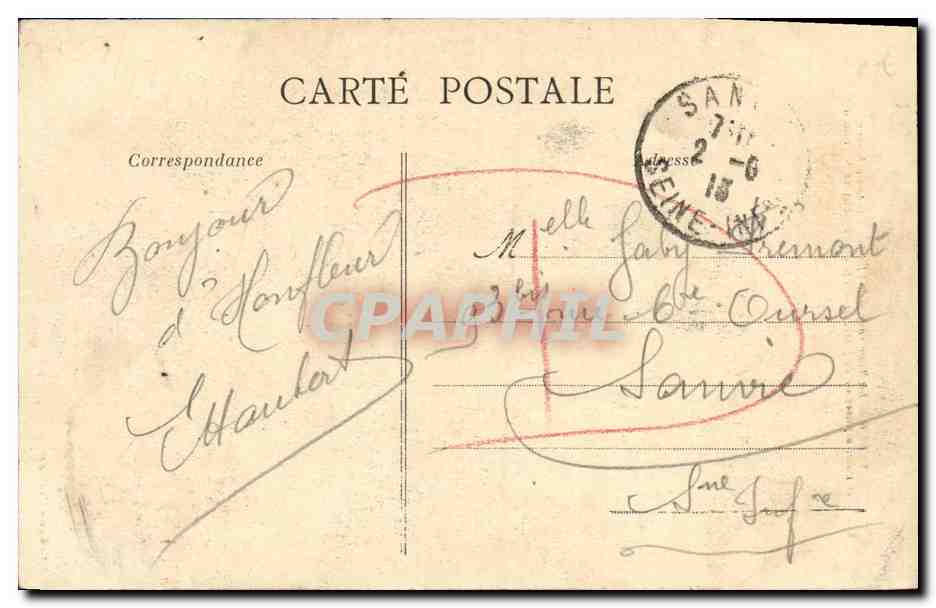 CPA Honfleur La Tour Carree de L Eglise Saint Catherine Marche — Verso