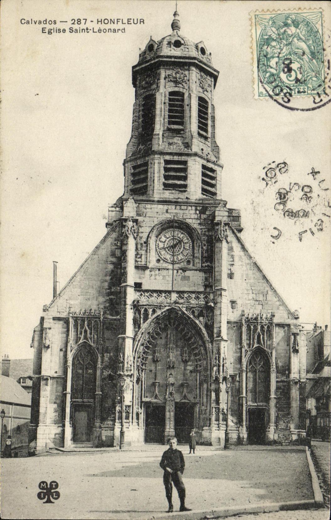 CPA Honfleur L Eglise Saint Leonard Enfant