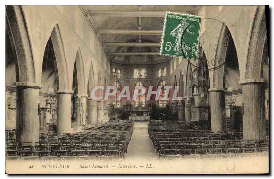 CPA Honfleur L Eglise Saint Leonard Interieur