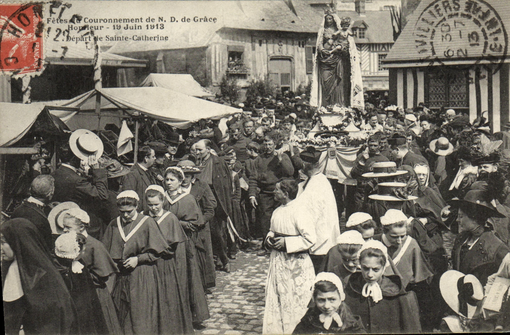 Fêtes du Couronnement de N.D. de Grâce - Départ de Sainte-Catherine - Milliers en Jumièges