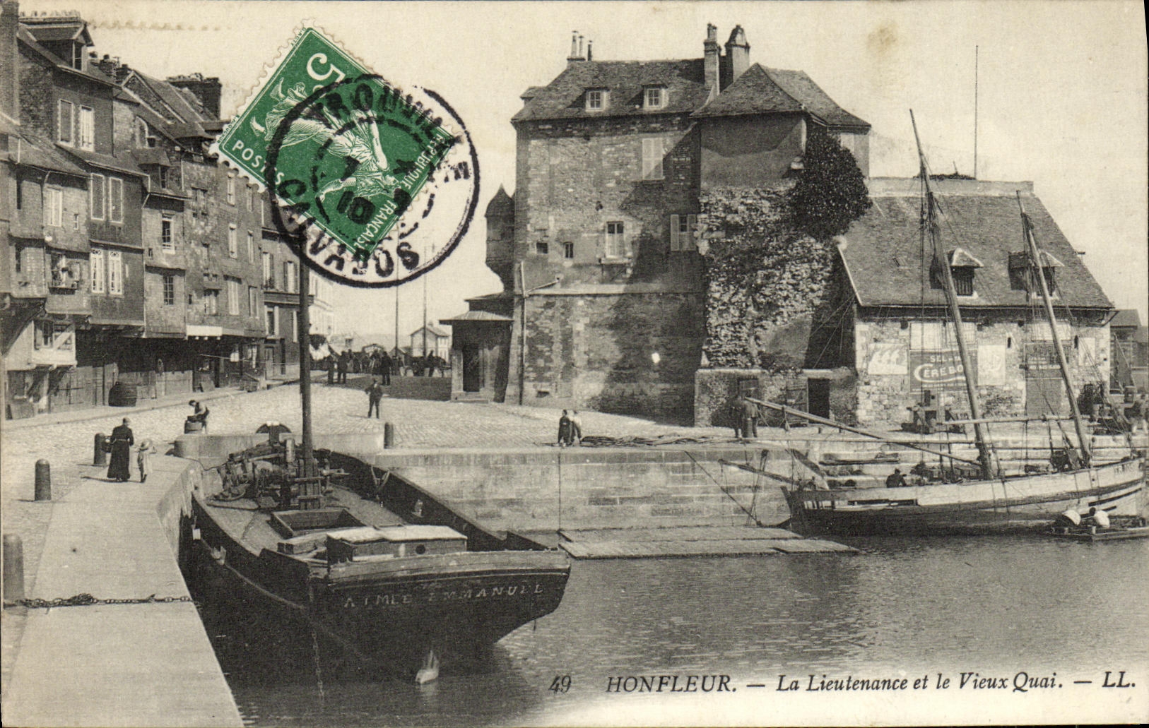 Honfleur — La Lieutenante et le Vieux Quai — LL. n°49