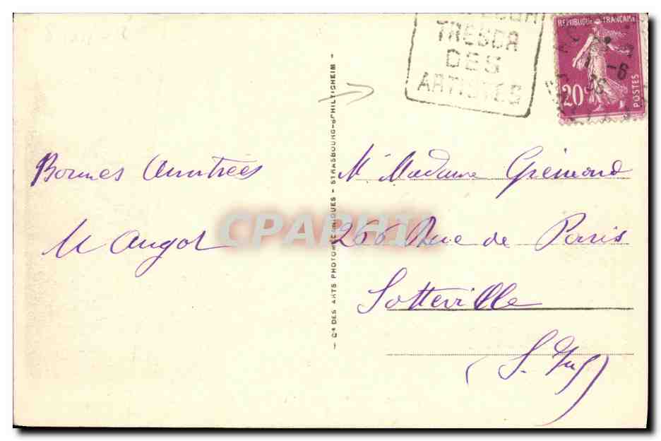 CPA Honfleur La Lieutenance Cachet Daguin — Rückseite