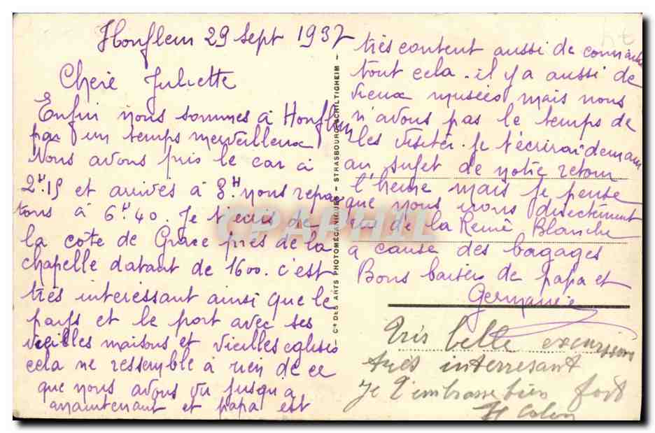 CPA Honfleur La Lieutenance et les Vieux Quais Bateau Voilier  — Rückseite
