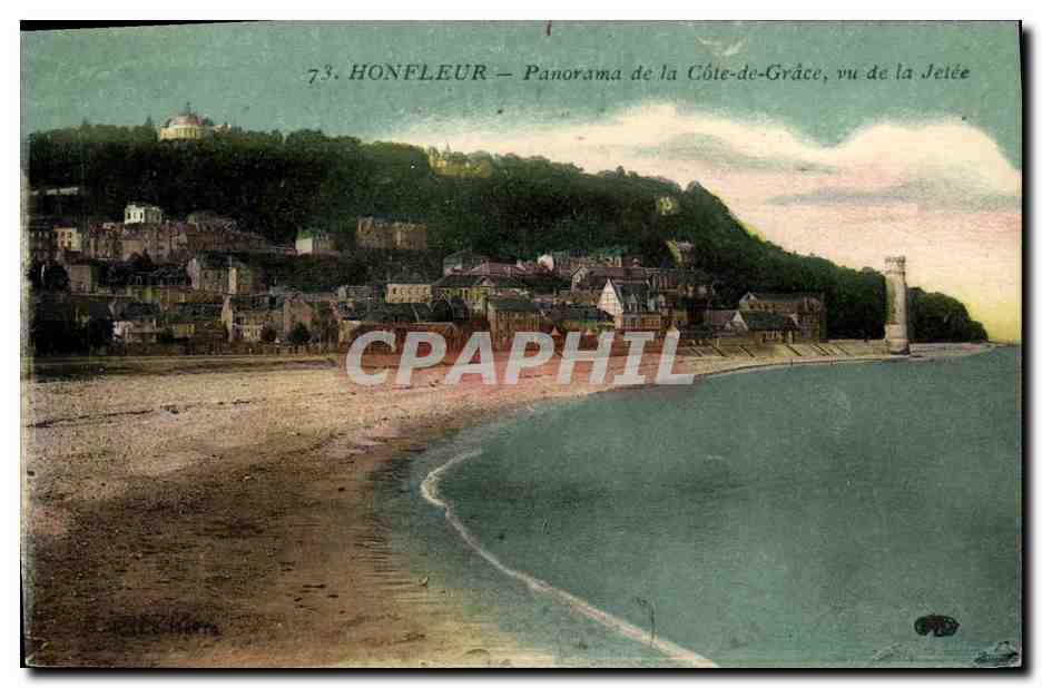 Honfleur — Panorama de la Côte-de-Grâce, vu de la Jetée