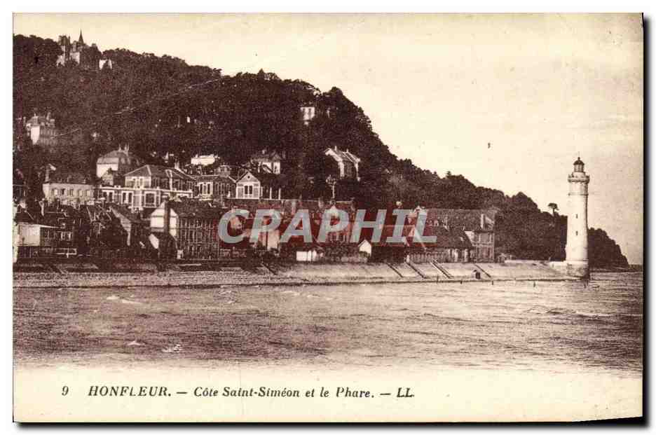 CPA Honfleur Cote Saint Simeon et le phare