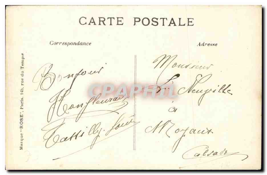Honfleur (Calvados) — La Place Hamelin — Éditeur ROSE — Verso
