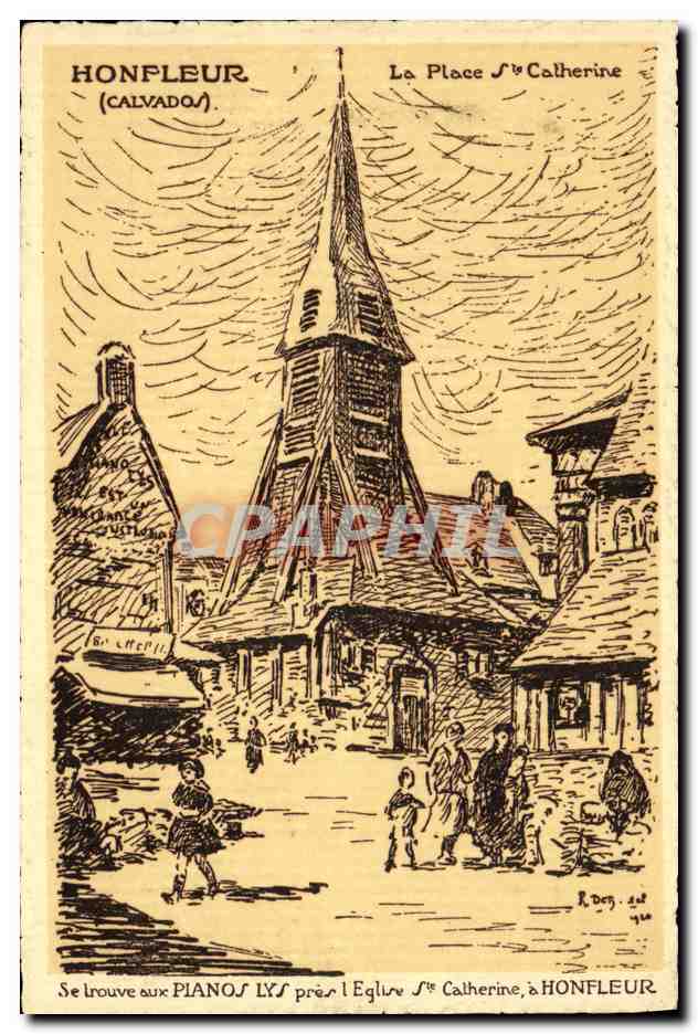 Honfleur (Calvados) — La Place Sainte-Catherine — R. Den, 1910