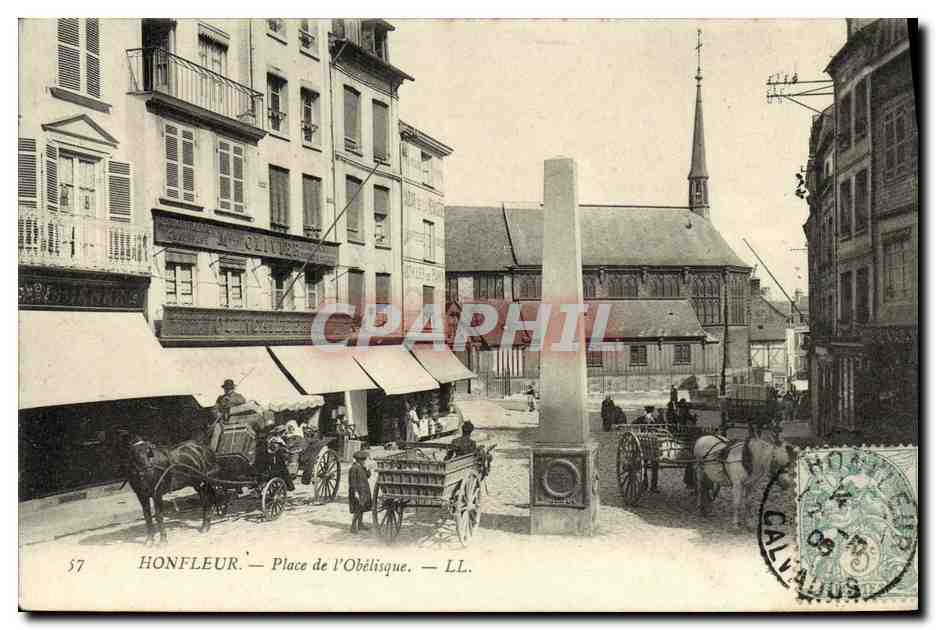 CPA Honfleur La Place de L Obelique