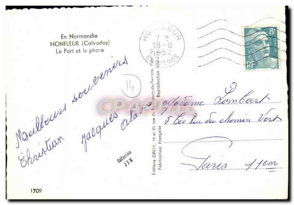 HONFLEUR — Le port et le phare — Éditions GREFF — Reverso