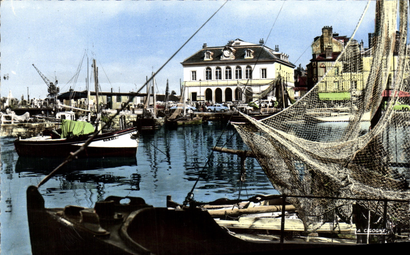 Hafen von Honfleur — Rathaus und Boote — Edition 'La Cigogne'