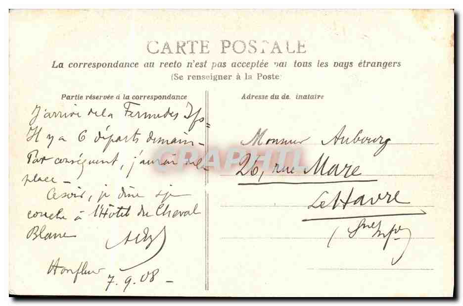 Honfleur — Entrée du port et vue générale prise de la jetée — Éditeur non identifié, n° 32 — Verso