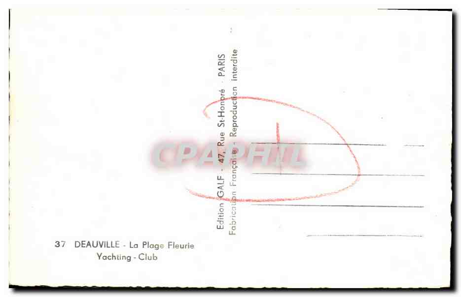 Deauville Yacht-Club — événement sportif — Edition GALF, Deauville — Verso