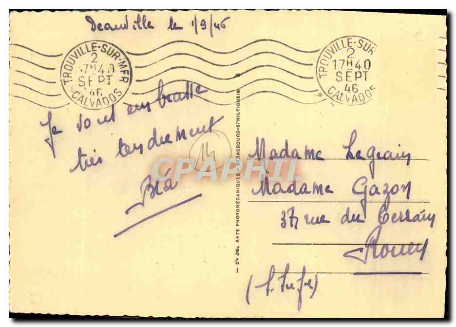 Deauville — La Plage Fleurie — Vue générale vers le Port — 511 — Verso