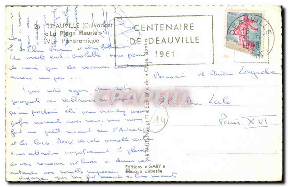 CPM Deauville La Plage Fleurie Vue Panoramique — Verso
