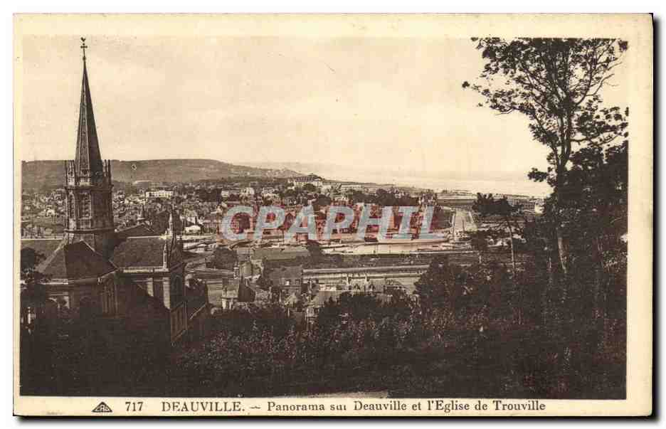 Deauville — Panorama sur Deauville et l'Église de Trouville — C° Alacienne des Arts Photographiques, Strasbourg