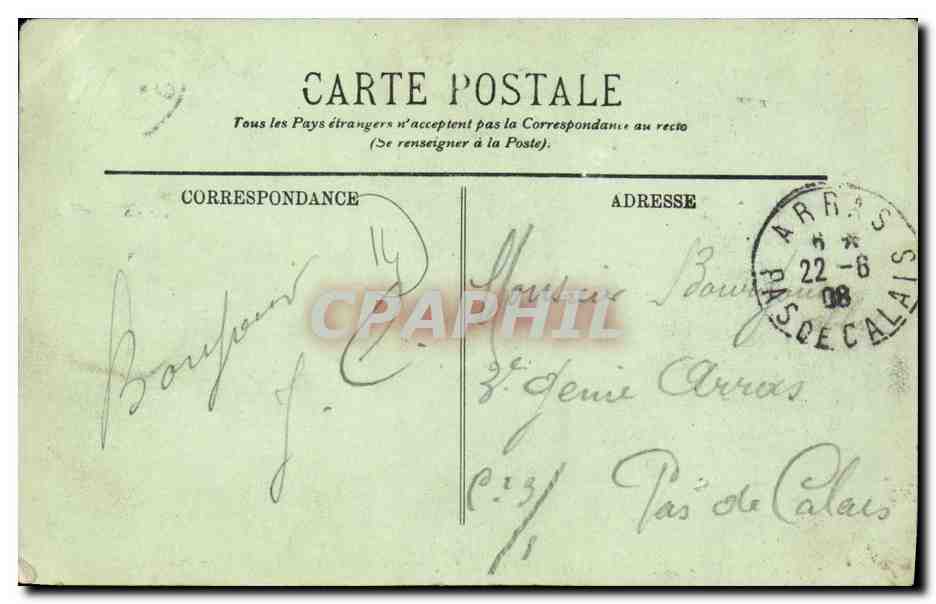 CPA Deauville La Villa Galiffet — Verso