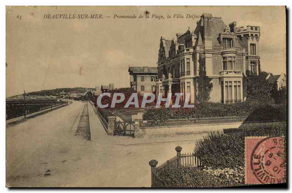 Deauville-sur-Mer — Promenade de la Plage, la Villa Dolfus — Éditeur : CPAPHIL, n° 65