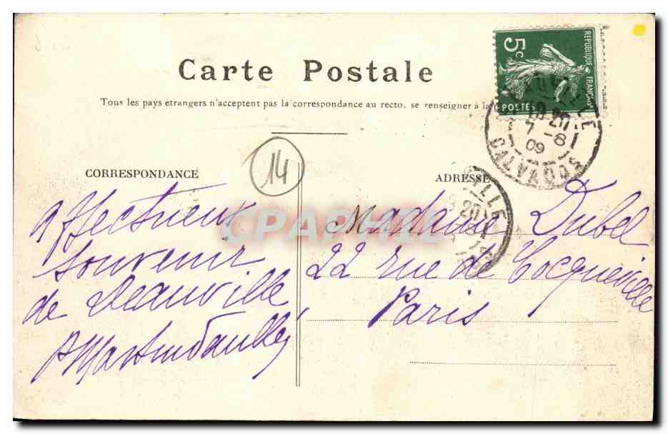 Deauville — "La Folle" — A. Basley, lithophot.-Verlag, Deauville-sur-Mer — Rückseite