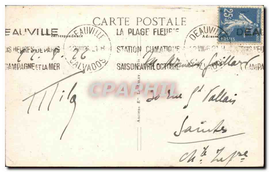 Deauville — Promenade de la Mer — Éditeur G. F. Le Havre, n° 468 — Verso