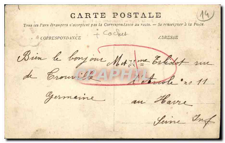 Deauville — Sur la Plage — Promenade des Villas — E.J. n°4617 — Verso