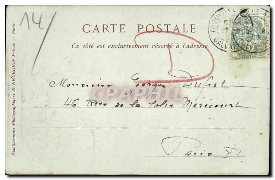 CPA Deauville sur Mer La Promenade de la Plage — Verso