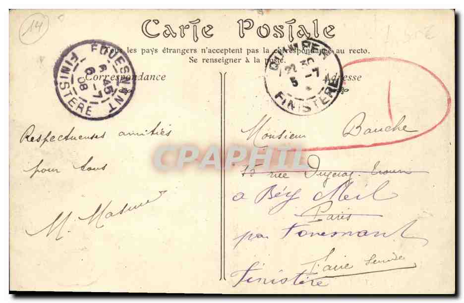 CPA Deauville sur Mer Promenade de la Plage — Verso