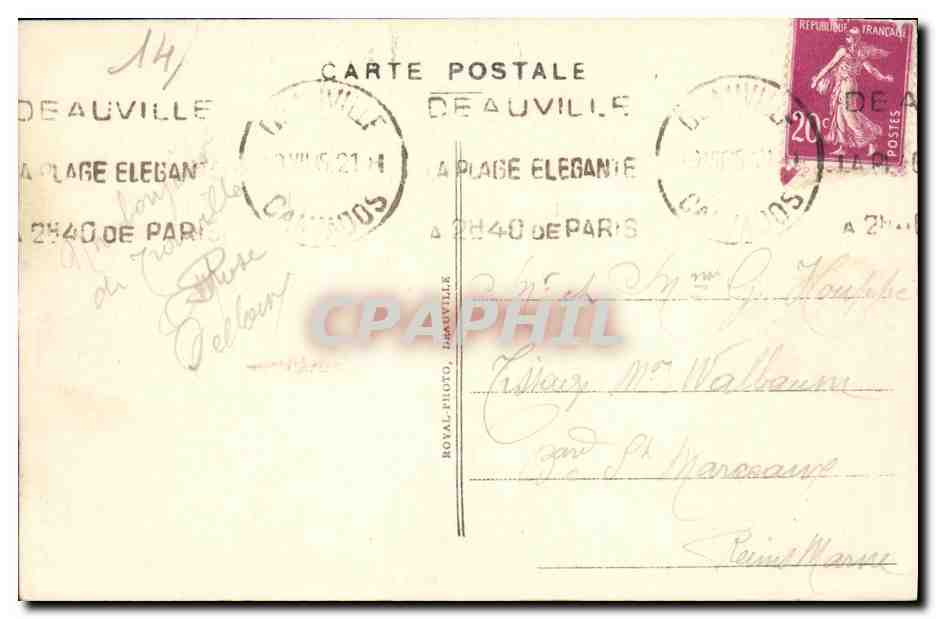 Deauville - Blühende Strände — Tennisplätze und Boulevard Cornuché — Royal Photo — Rückseite
